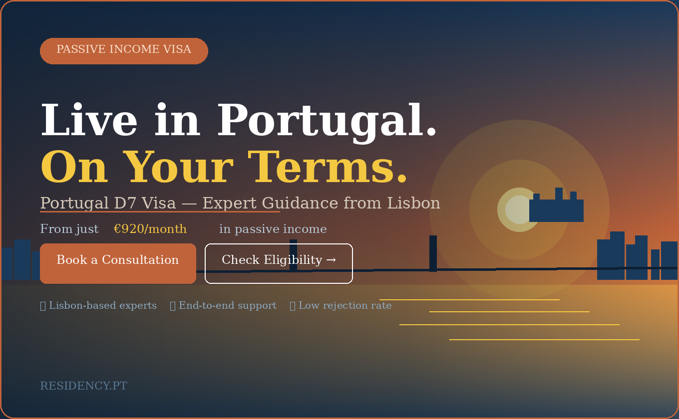 Portugal D7 Passive Income Visa — Residency.pt