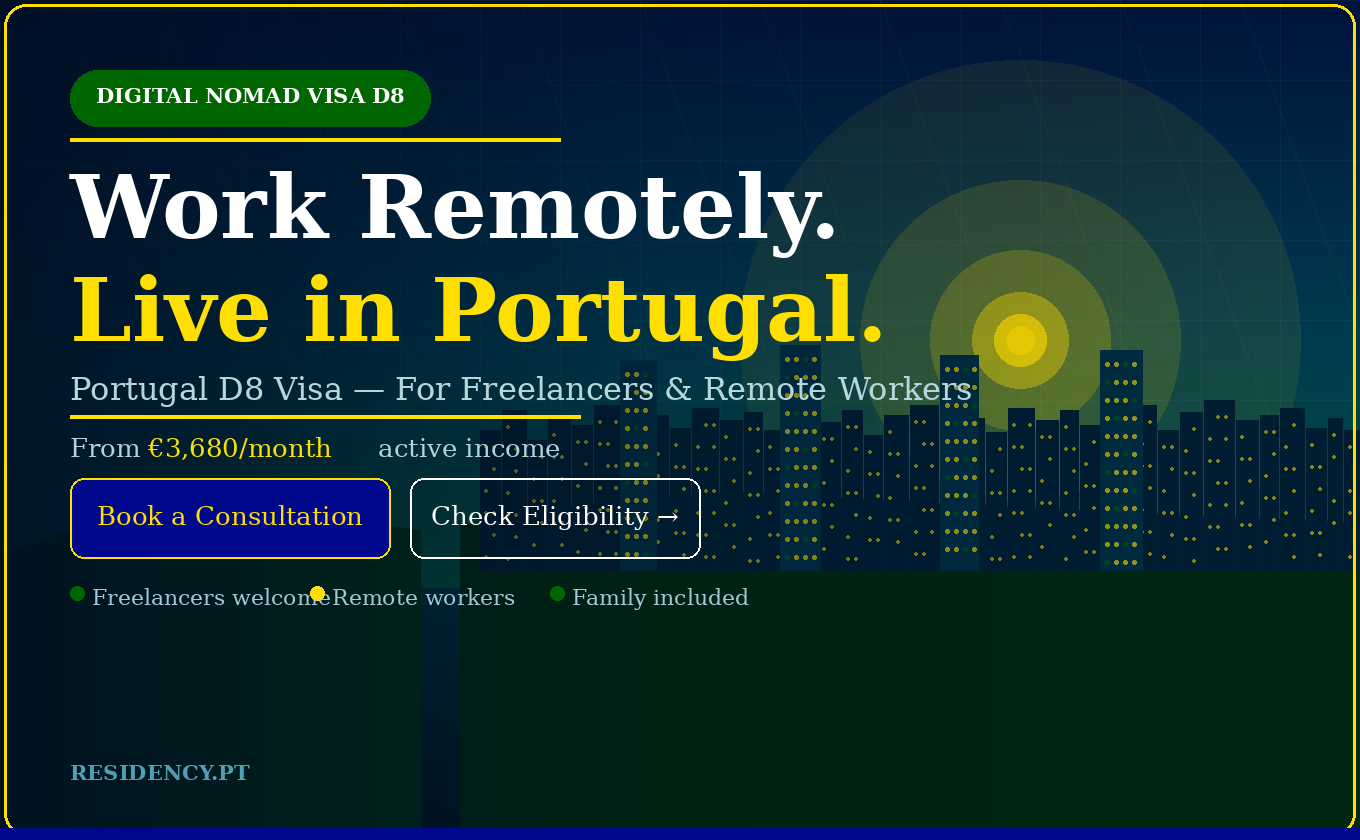 Portugal D8 Digital Nomad Visa - residency.pt